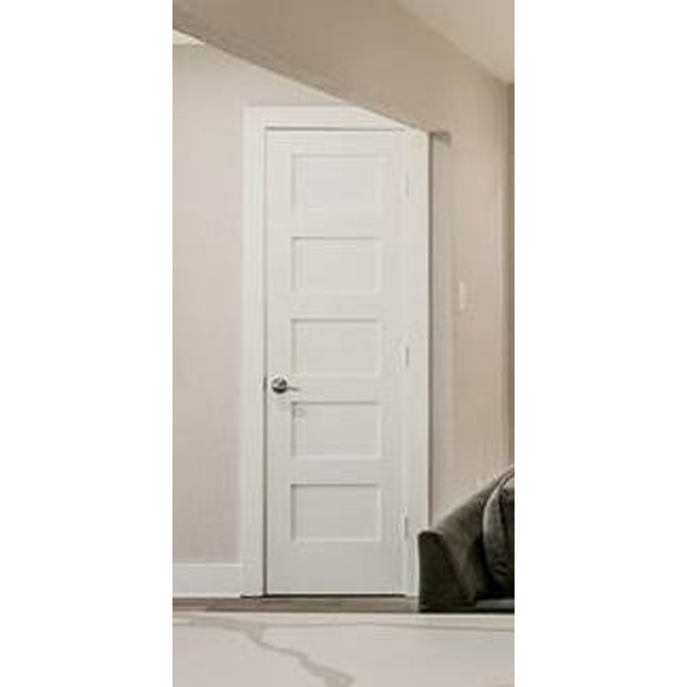 32 in x 80 in Shaker 5-Panel Solid Core Primed MDF Prehung Interior Door